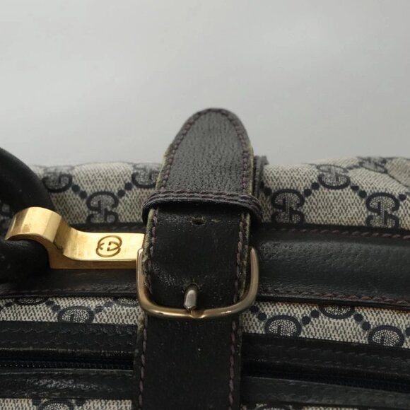 GUCCI GG Supreme Travel Case PVC Leather Navy Gold Auth - Picture 6 of 15